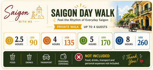 Saigon With MAe - day walk pricing