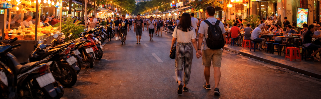 Nighttime walk- a street scene in Ho Chi Minh City