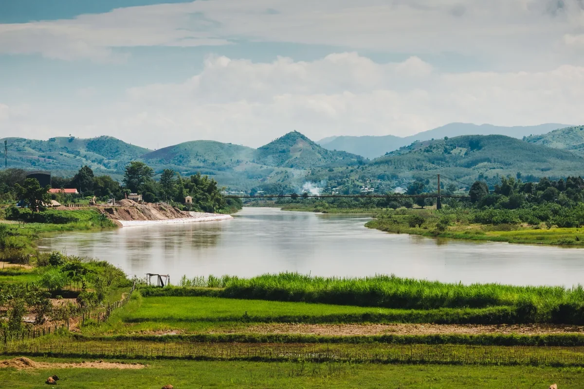 Dak Bla River landscape in Kon Tum, Vietnam